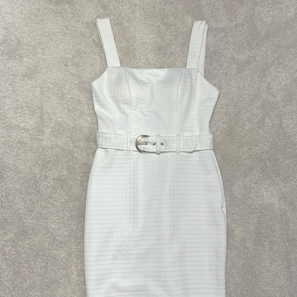 White Waffle Print Dress fully lined. Cups inside so no bra needed!